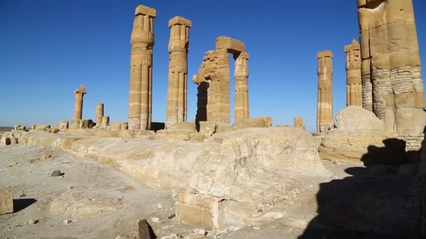 Antico Tempio Dei Faraoni Neri Nel Mezzo Del Deserto Berenice — Video Stock