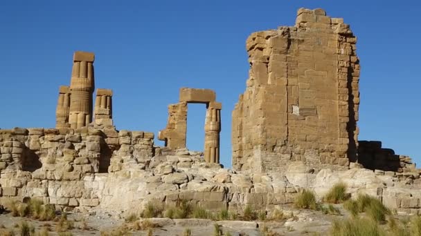 古色古香的黑法老寺庙 在沙漠中 贝伦尼斯 — 图库视频影像