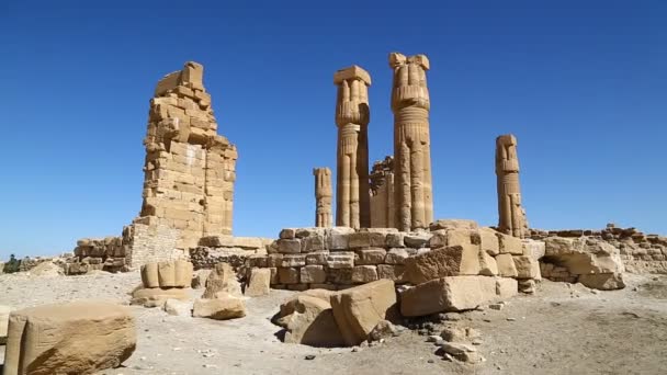 Templo Antigo Faraós Negros Meio Deserto Berenice África — Vídeo de Stock