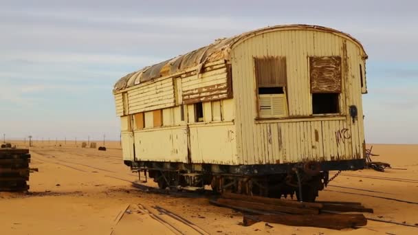 Gamla Stationen Öknen Sudan — Stockvideo