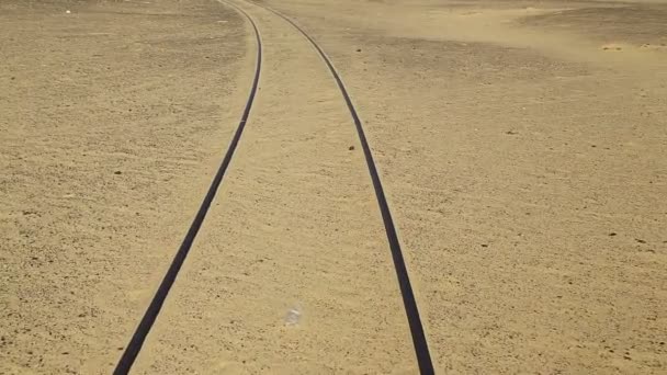 Alter Bahnhof Der Wüste Von Sudan — Stockvideo