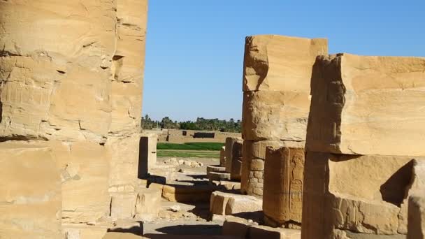 Antico Tempio Dei Faraoni Neri Nel Mezzo Del Deserto Berenice — Video Stock