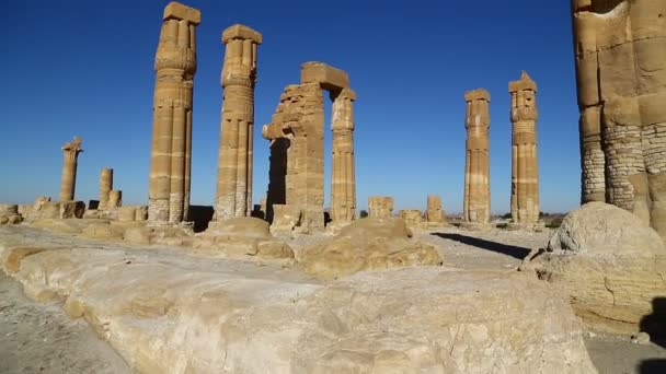 Antiguo Templo Faraones Negros Medio Del Desierto Berenice África — Vídeo de stock