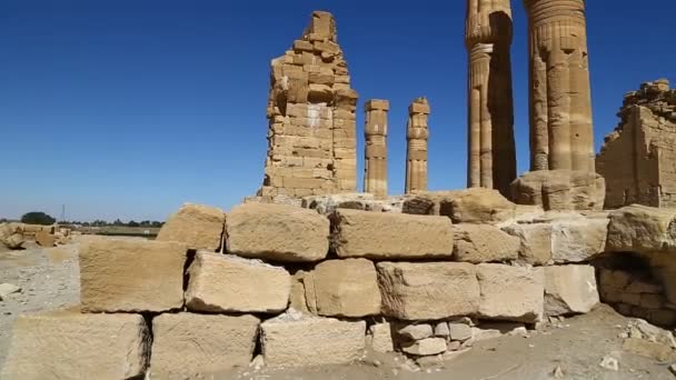 Antike Tempel Der Schwarzen Pharaonen Mitten Wüste Berenice Afrika — Stockvideo