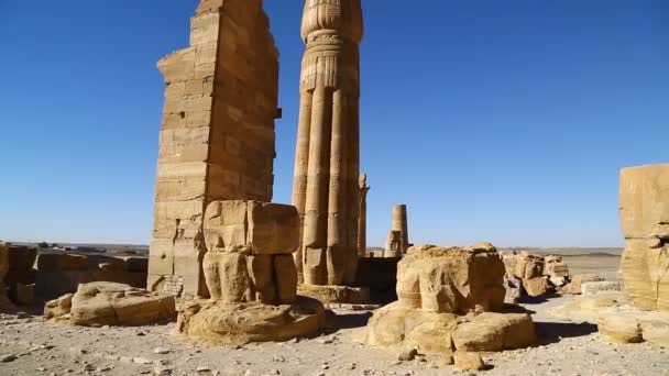 Antika Tempel Svarta Faraonerna Mitten Öknen Berenice Afrika — Stockvideo
