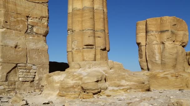 Antiguo Templo Faraones Negros Medio Del Desierto Berenice África — Vídeos de Stock