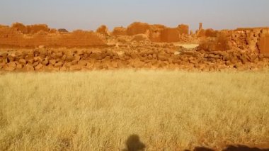 Musawwarat es Sufra antik Tapınağı sudan, Afrika çöl ortasında siyah Firavunlar görüntüleri