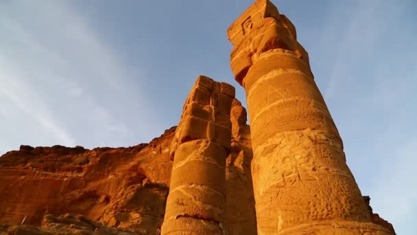 Antiguo Templo Faraones Negros Medio Del Desierto Berenice África — Vídeos de Stock