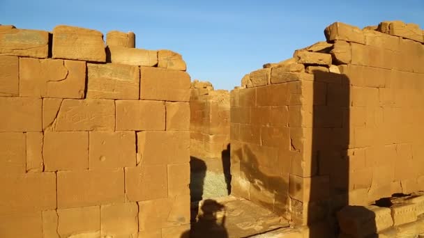 非洲苏丹沙漠中的 Musawwarat Sufra 黑人法老古董寺庙的录像 — 图库视频影像