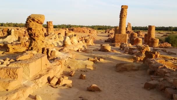 Templo Antigo Faraós Negros Meio Deserto Berenice África — Vídeo de Stock