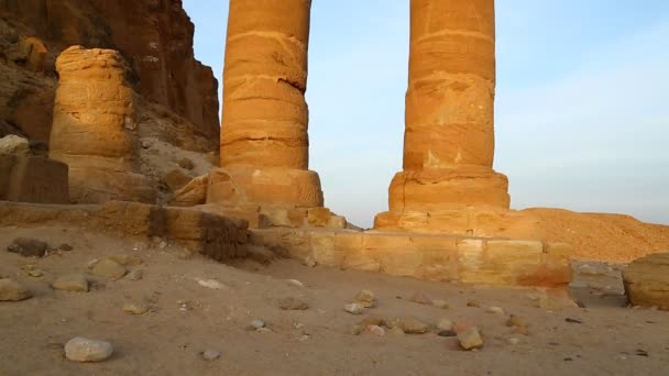 Antiguo Templo Faraones Negros Medio Del Desierto Berenice África — Vídeos de Stock