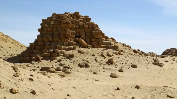 Antiguo Templo Faraones Negros Medio Del Desierto Berenice África — Vídeos de Stock