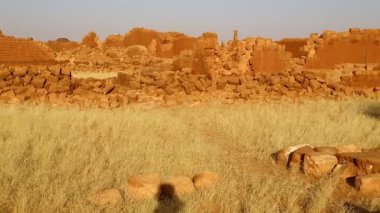 Musawwarat es Sufra antik Tapınağı sudan, Afrika çöl ortasında siyah Firavunlar görüntüleri