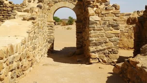 Antique Temple Black Pharaohs Middle Desert Berenice Africa — Stock Video