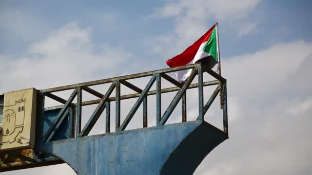 Drapeau Palestinien Déplaçant Par Vent Contre Ciel — Video