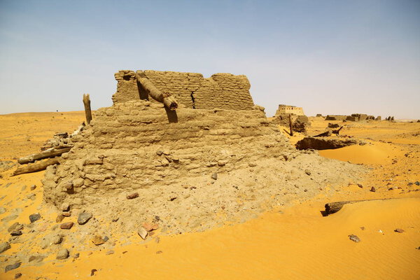 Old Dongada antique city of Nubians near Nilo in Africa, Sudan