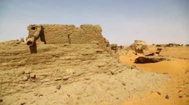 Eski Dongada görüntülerini antik şehir Nubyeliler Nilo Afrika, Sudan yakınındaki