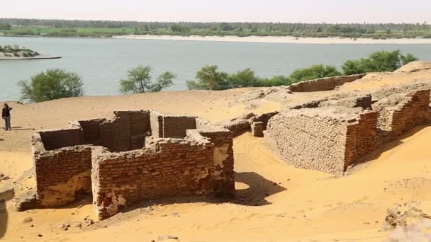 Unbekannte Der Wüste Von Sudan Afrika — Stockvideo