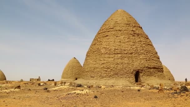 Metraje Antigua Ciudad Nubios Cerca Nilo África Sudán — Vídeos de Stock