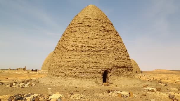 Záběry Starých Dongada Antické Město Núbijci Poblíž Nilo Africe Súdán — Stock video