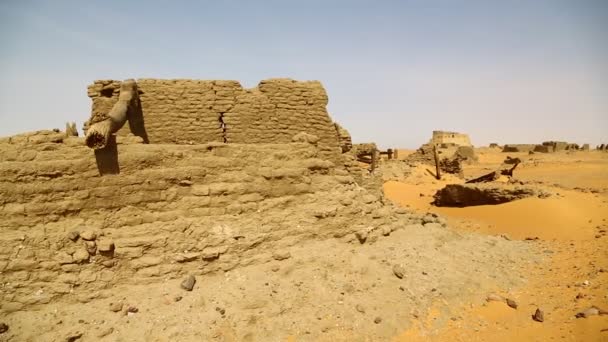Riprese Dell Antica Città Nubians Vicino Nilo Africa Sudan — Video Stock