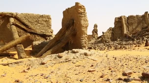 Кадры Античного Города Нубианс Старой Донгаде Недалеко Нило Африке Судан — стоковое видео