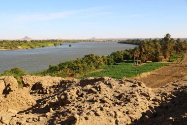 Afrika sudan Kerma'daki dört katarakt Nil ve doğa rive yakınındaki