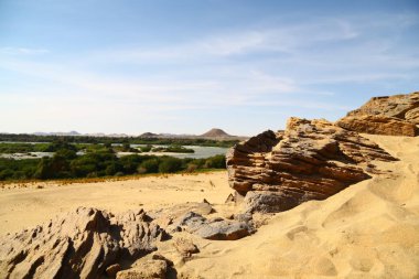 Afrika sudan Kerma'daki dört katarakt Nil ve doğa rive yakınındaki