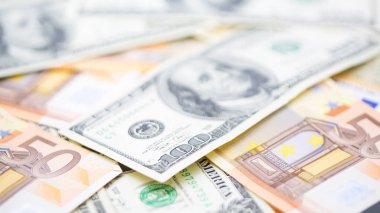 dolar ve euro para arka plan bulanık gibi farklar başarı refah ve işletme kavramı