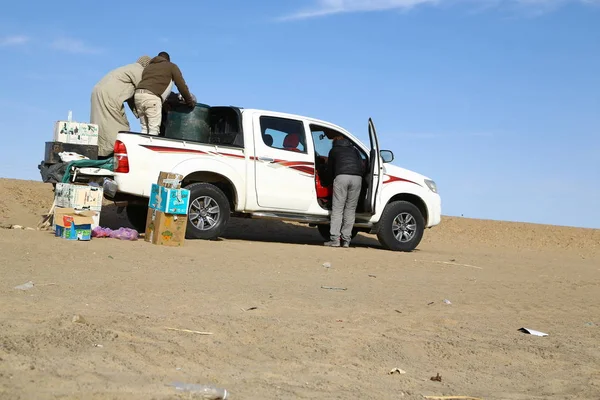 Sudão Bayuda Desert Circa Janeiro 2019 Carro Não Identificado Deser — Fotografia de Stock