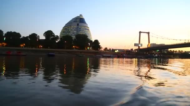 Вид Лодки Время Круиза Реке Нил — стоковое видео