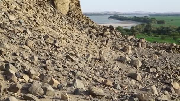 Antika Staden Nubierna Nära Nilen Kerma Sudan Afrika — Stockvideo