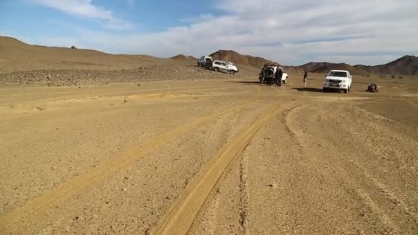 Unbekanntes Auto Der Wüste Von Sudan Afrika — Stockvideo