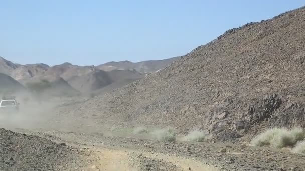 Carro Não Identificado Deserto Sudão África — Vídeo de Stock