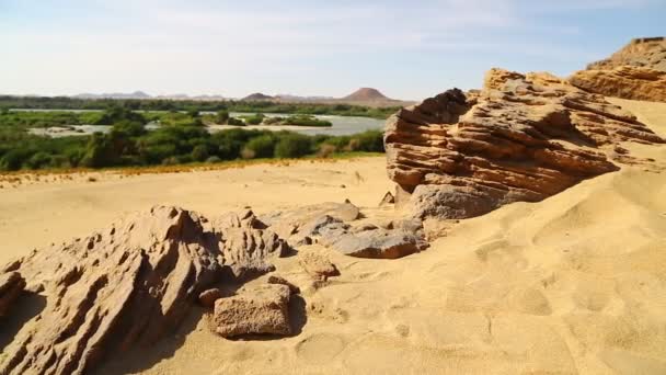 Négy Szürkehályog River Nile Szudán Afrika — Stock videók