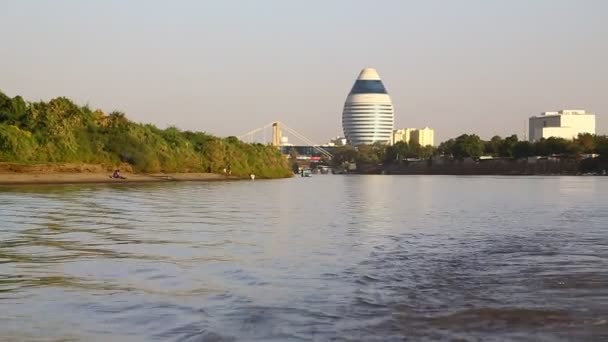 Pohled Lodi Během Plavby Řece Nil — Stock video