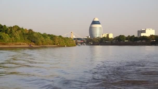 Vista Dalla Barca Durante Crociera Nel Fiume Nilo — Video Stock