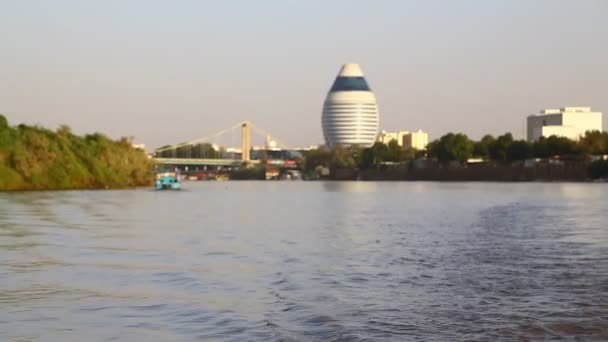 Vista Dalla Barca Durante Crociera Nel Fiume Nilo — Video Stock