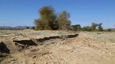 sudan Afrika'da vahşi ve maceralar nubian çöl kavramı çatlak zemin 