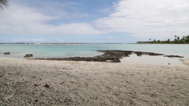 Blick Auf Die Lagune Der Küste Bora Bora — Stockvideo