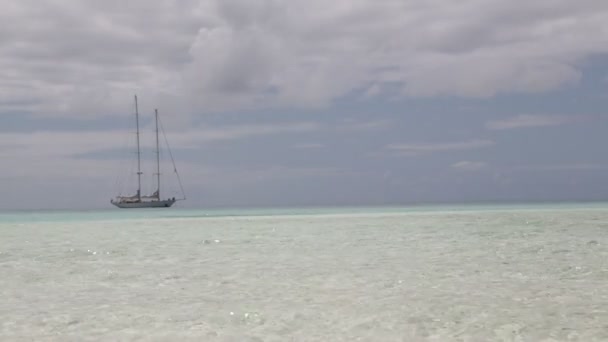 Vista Laguna Costera Bora Bora — Vídeos de Stock
