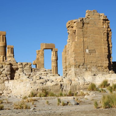 Afrika sudan soleb çöl ortasında siyah Firavunlar antik Tapınağı