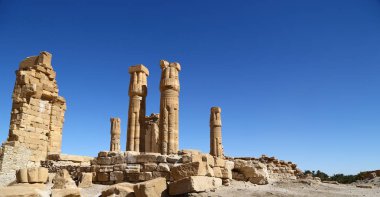 Afrika sudan soleb çöl ortasında siyah Firavunlar antik Tapınağı
