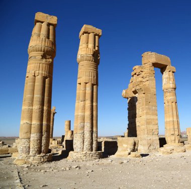 Afrika sudan soleb çöl ortasında siyah Firavunlar antik Tapınağı