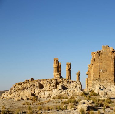 Afrika sudan soleb çöl ortasında siyah Firavunlar antik Tapınağı