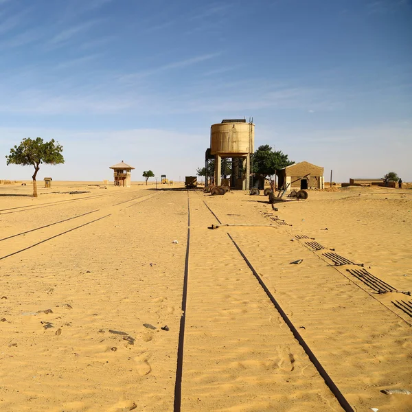 África Sudan Deserto Velha Estação Seis Seus Edifícios Vazios — Fotografia de Stock