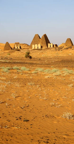 Africe Súdán Meroe Antické Pyramidy Černých Faraonů Uprostřed Poušti — Stock fotografie