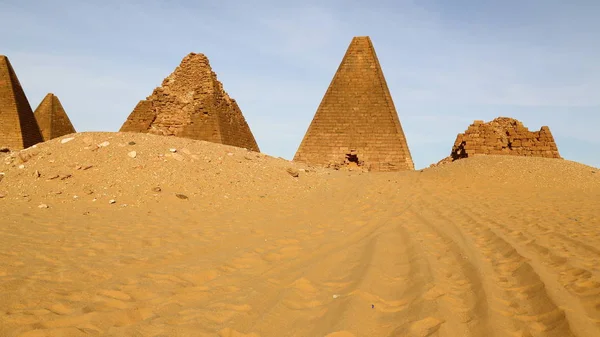 Afrika Sudan Daki Napata Karima Antik Piramitler Çöl Ortasında Siyah — Stok fotoğraf