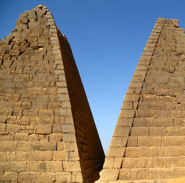 Африке Sudan Meroe Древние Пирамиды Черных Фараонов Середине Deser — стоковое фото