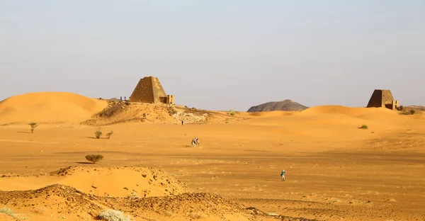 África Sudan Meroe Antigas Pirâmides Dos Faraós Negros Meio Deser — Fotografia de Stock